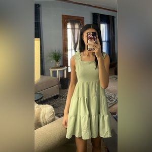 Green flowly summer dress